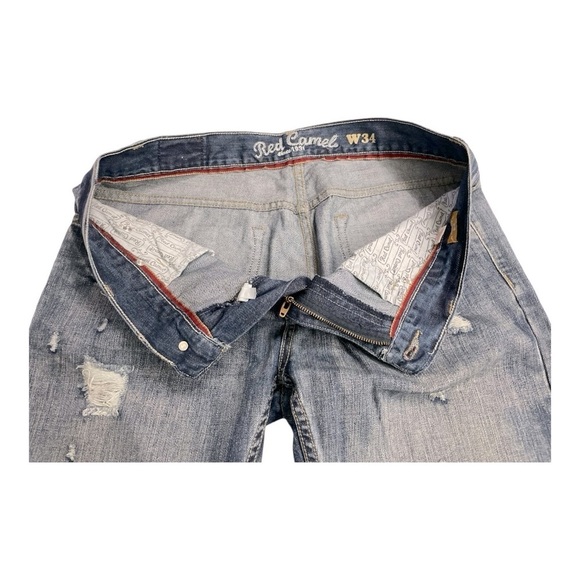 Red Camel Men’s Distressed Blue Jeans 34 x 34 - Picture 5 of 10